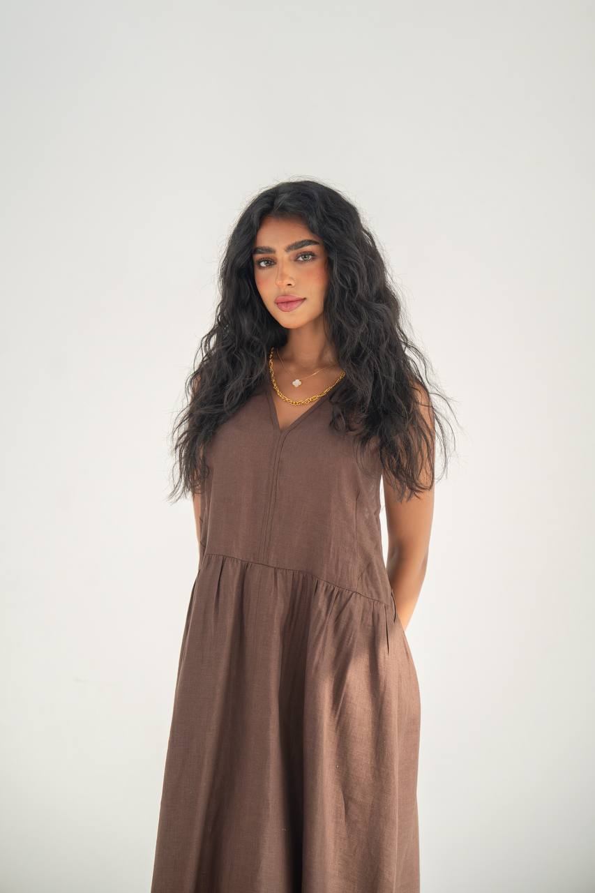 Brown Linen Dress C:209