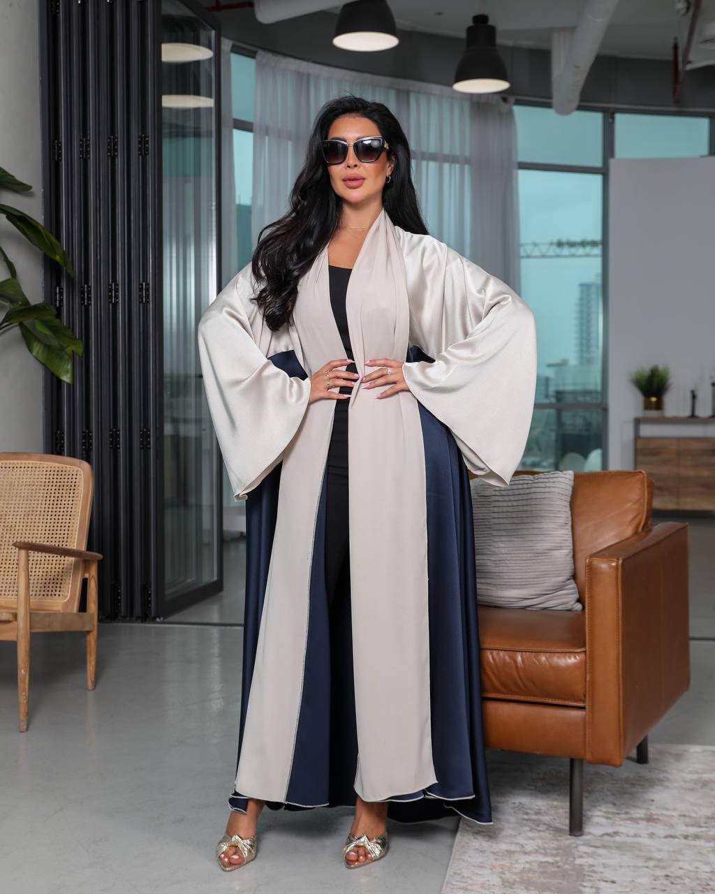 ABAYA CREPE SILK C:6343 (Free size)