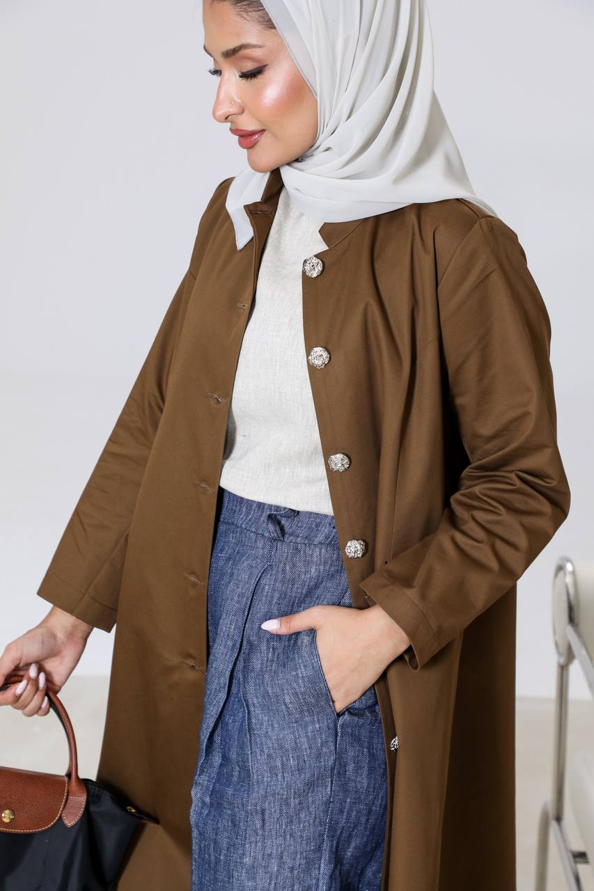 Stylish trench coat in honey brown 6657