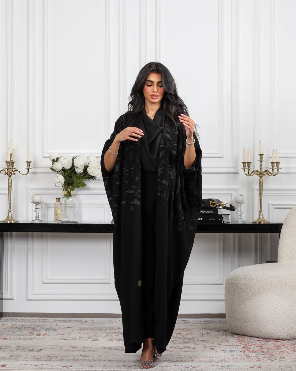 ABAYA BESHT FREE SIZE C:6381 BLACK ( FREE SIZE)