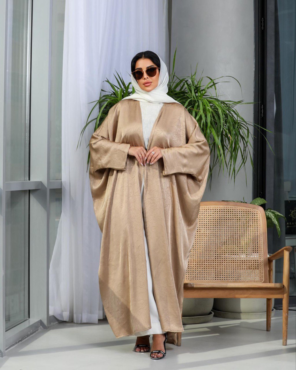 Abaya Silk Crepe Besht in Gold C:6479 Gold