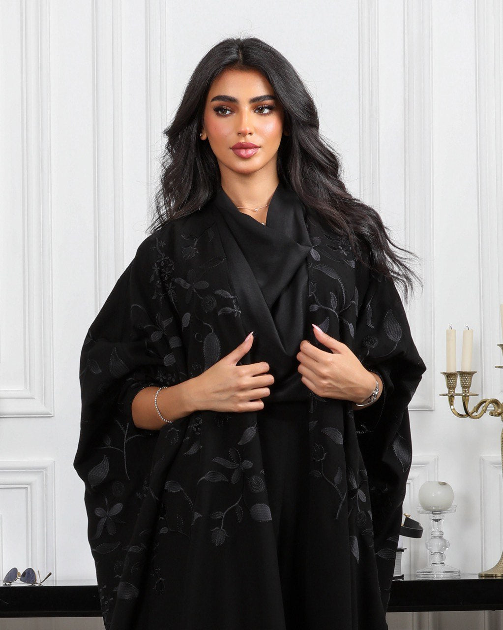 ABAYA BESHT FREE SIZE C:6381 BLACK ( FREE SIZE)