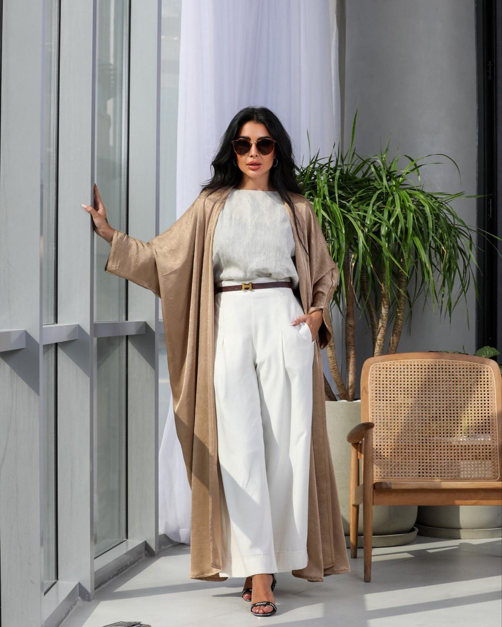 Abaya Silk Crepe Besht in Gold C:6479 Gold