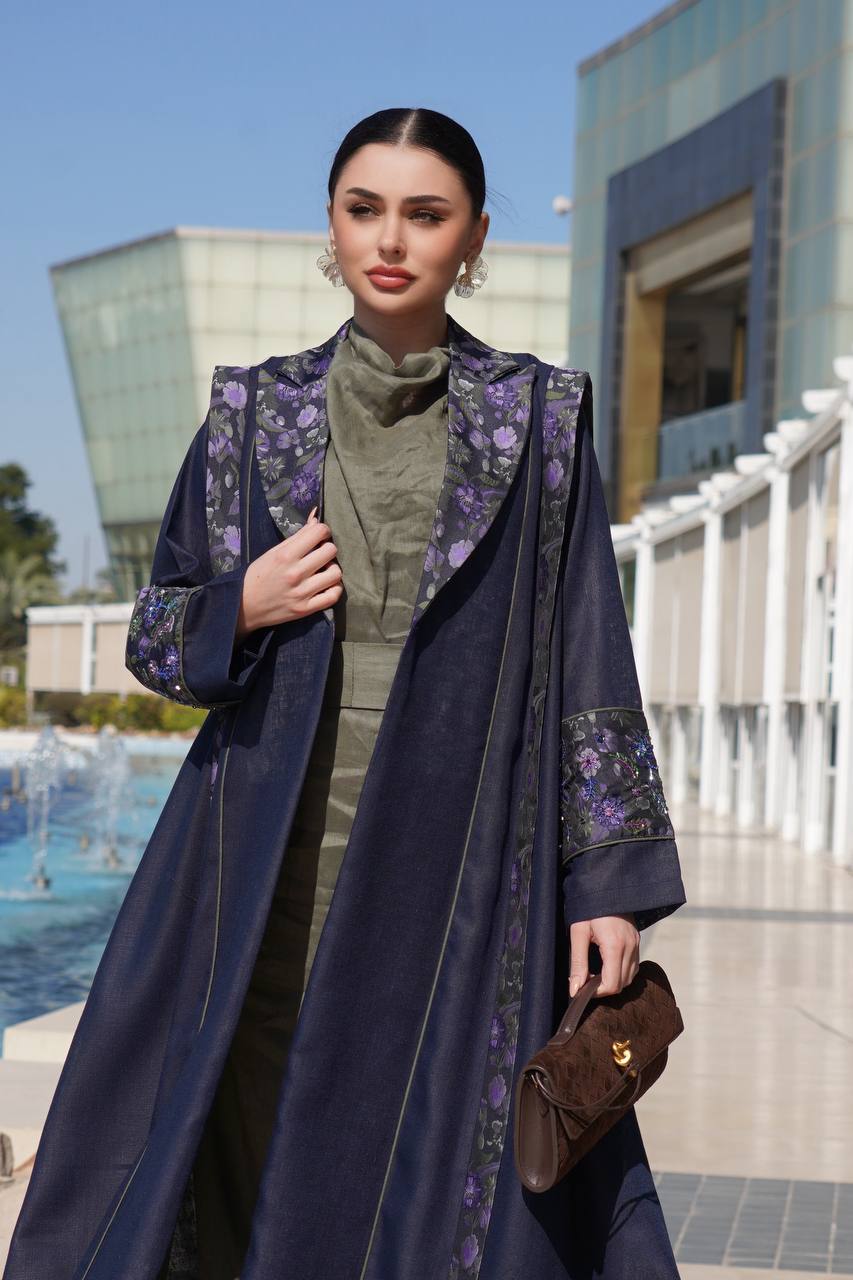 Abaya Blazer Linen Jacquard Silk. C:6756